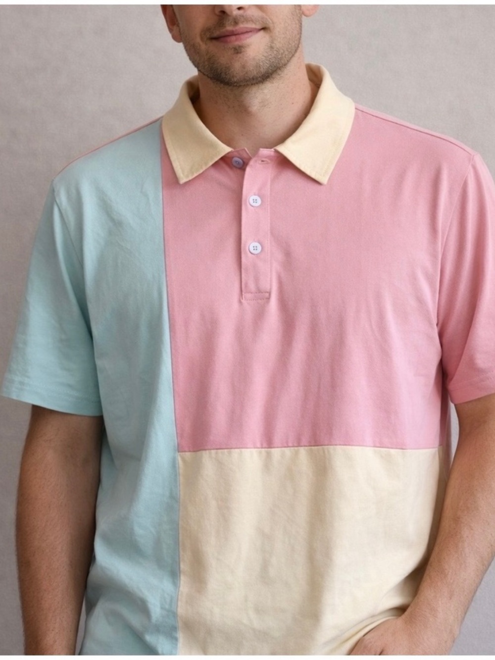 Men's Colorblock Polo Shirt large